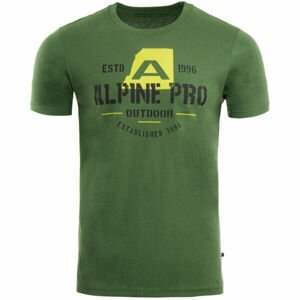 ALPINE PRO LESAW Pánské tričko, Zelená,Černá,Žlutá, velikost