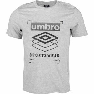 Umbro FW STACKED FRAME GRAPHIC TEE Pánské triko, šedá, velikost