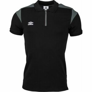 Umbro PANELLED ZIP POLO Pánské polo triko, černá, veľkosť M