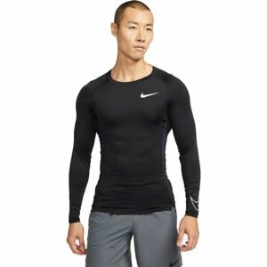 Nike PRO DRI-FIT Pánské triko s dlouhým rukávem, černá, veľkosť M