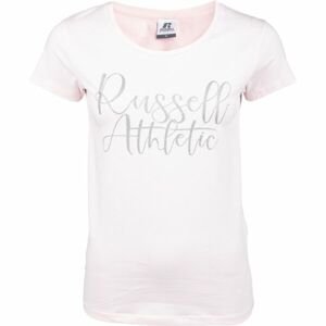 Russell Athletic CREWNECK WOMEN T-SHIRT Dámské tričko, Růžová,Stříbrná, velikost