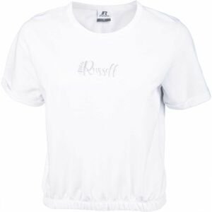 Russell Athletic CROPPED TOP Dámské tričko, Bílá,Stříbrná, velikost