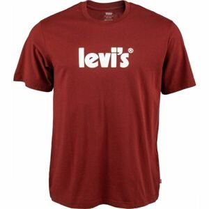 Levi's SS RELAXED FIT TEE Pánské tričko, vínová, velikost M