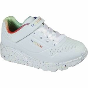Skechers UNO LITE-RAINBOW SPECKS Dívčí volnočasové boty, Bílá,Světle zelená,Fialová,Červená, velikost 32