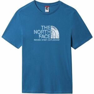 The North Face M S/S RUST 2 TEE Pánské tričko s krátkým rukávem, modrá, velikost S
