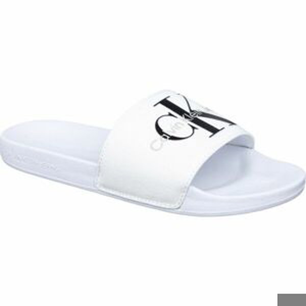 Calvin Klein SLIDE MONOGRAM CO Dámské pantofle, bílá, velikost 39