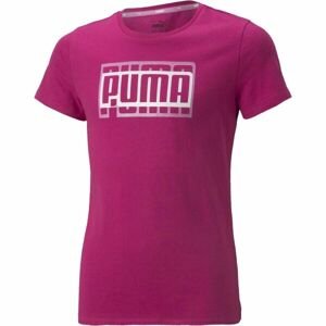 Puma ALPHA TEE G Dívčí triko, Růžová,Bílá, velikost 128