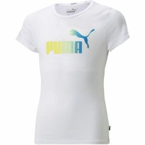 Puma ESS+BLEACH LOGO TEE Dívčí triko, bílá, velikost 116