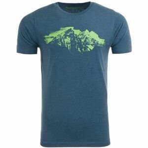 ALPINE PRO PREBL Pánské triko, Modrá,Zelená, velikost XXXL