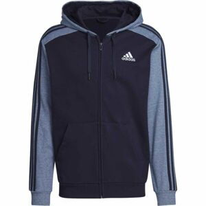 adidas MELANGE FULL-ZIP HOODIE Pánská mikina, tmavě modrá, velikost