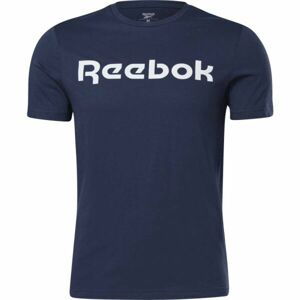 Reebok GS REEBOK LINEAR READ TEE Pánské triko, tmavě modrá, velikost M