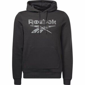 Reebok ID CAMO BL HOODIE Pánská flísová mikina, černá, velikost M