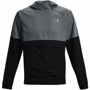 Under Armour WOVEN ASYM ZIP PULLOVER Pánská bunda, Černá,Tmavě šedá, velikost S