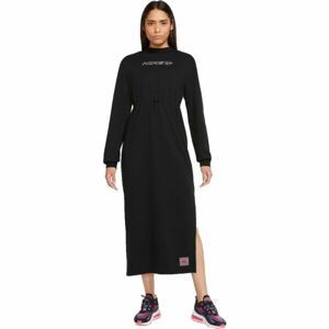 Nike NSW IC FLC LS DRESS Dámské šaty, černá, velikost M