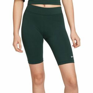 Nike NSW ESSNTL MR BIKER SHORT Dámské kraťasy, zelená, velikost L