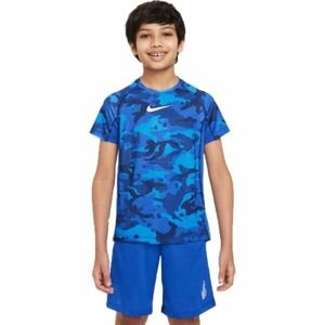 Nike NP DF SS TOP AOP B Modrá L - Chlapecké tréninkové tričko
