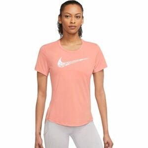 Nike NK SWOSH RUN SS TOP Dámské tričko, lososová, velikost S