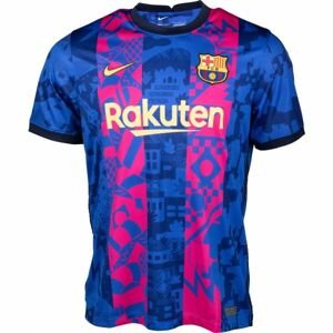 Nike FCB 2021/22 STADIUM 3RD Pánské tričko, Modrá,Růžová,Žlutá, velikost XXL