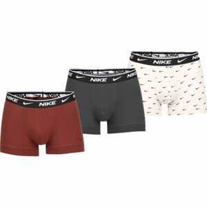 Nike TRUNK 3PK MIX Pánské boxerky, hnědá, veľkosť S