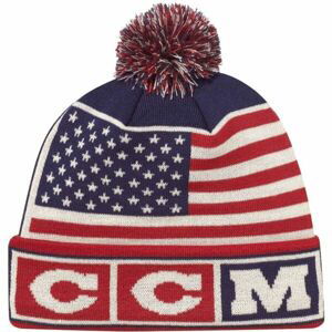 CCM FLAG POM KNIT TEAM USA Zimní čepice, červená, velikost UNI