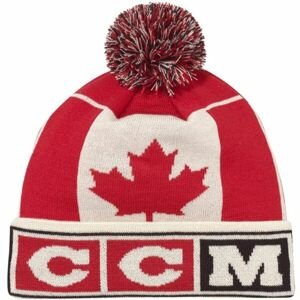 CCM FLAG POM KNIT TEAM CANADA Červená UNI - Zimní čepice
