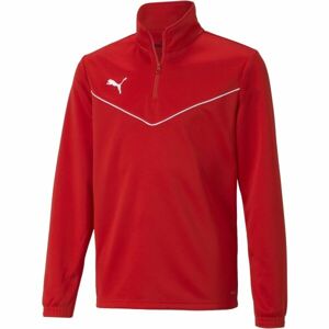 Puma TEAMRISE 1 4 ZIP TOP JR Chlapecká mikina, červená, velikost 164