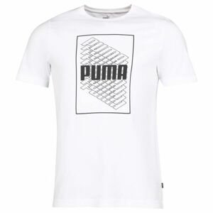 Puma WORDING GRAPHIC TEE Pánské triko, bílá, velikost L
