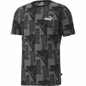 Puma POWER AOP TEE Pánské triko, tmavě šedá, velikost XL