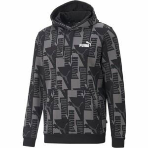 Puma POWER AOP HOODIE FL Pánská mikina, šedá, velikost