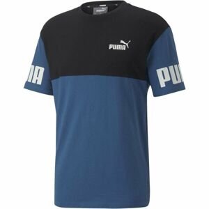 Puma POWER COLORBLOCK TEE Pánské triko, modrá, velikost L