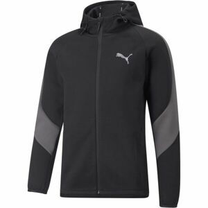 Puma EVOSTRIPE FULL ZIP HOODIE Pánská mikina, černá, velikost XL