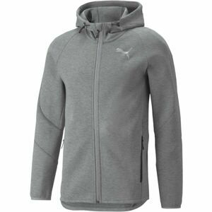 Puma EVOSTRIPE FULL-ZIP HOODIE Pánská sportovní mikina, šedá, velikost L