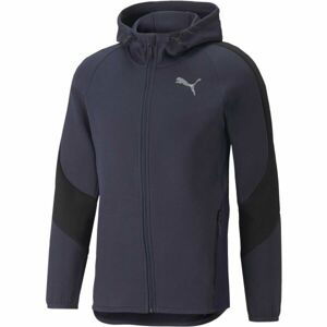 Puma EVOSTRIPE FULL-ZIP HOODIE Pánská sportovní mikina, tmavě modrá, velikost S