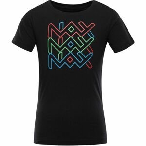 NAX VILLAGO Dětské bavlněné triko, černá, velikost 104-110
