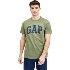 GAP BASIC LOGO Pánské tričko, khaki, velikost L