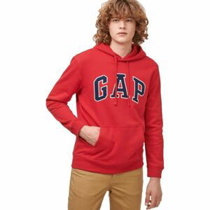 GAP FLEECE LOGO Pánská mikina, červená, veľkosť XXL