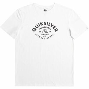Quiksilver SCRIPT TALK FRONT SS Pánské triko, bílá, velikost M