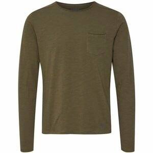 BLEND T-SHIRT L/S Pánské triko s dlouhým rukávem, khaki, velikost XXL