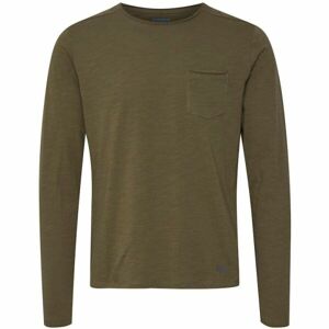 BLEND T-SHIRT L/S Pánské triko s dlouhým rukávem, khaki, veľkosť XL