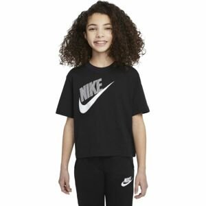 Nike NSW TEE ESSNTL BOXY TEE DNC Dívčí tričko, černá, velikost M