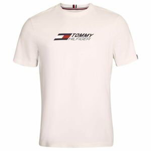 Tommy Hilfiger ESSENTIALS BIG LOGO S/S TEE Pánské tričko, bílá, veľkosť M