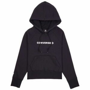 Converse STRIP WORDMARK FLEECE HOODIE Dámská mikina, černá, veľkosť S