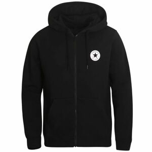 Converse GO-TO CHUCK TAYLOR PATCH ZIP BRUSHED BACK FLEECE HOODIE Pánská mikina, černá, velikost S