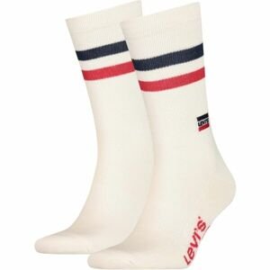 Levi's® REG CUT RETRO SPORT STRIPES 2P Unisexové ponožky, bílá, velikost