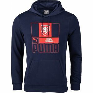 Puma FACR FTBLCORE HOODY RED Pánská mikina, tmavě modrá, velikost L