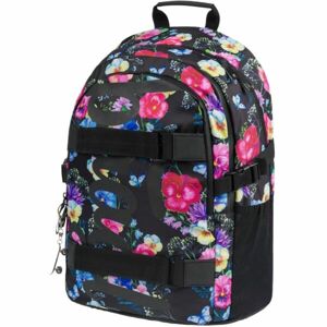 BAAGL SKATE BACKPACK FLOWERS Školní batoh, černá, veľkosť UNI