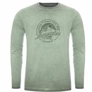 BUSHMAN SHEFFIELD Pánské tričko s dlouhým rukávem, světle zelená, velikost XXL