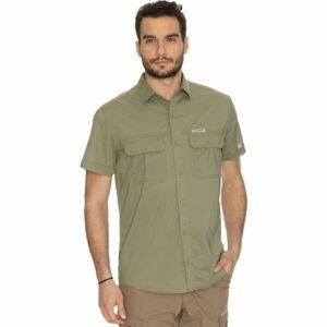 BUSHMAN PEONY NEW Pánská košile s krátkým rukávem, khaki, velikost L