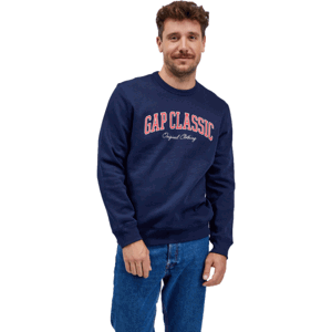 GAP LOGO FASHION CREW Pánská mikina, tmavě modrá, veľkosť XS